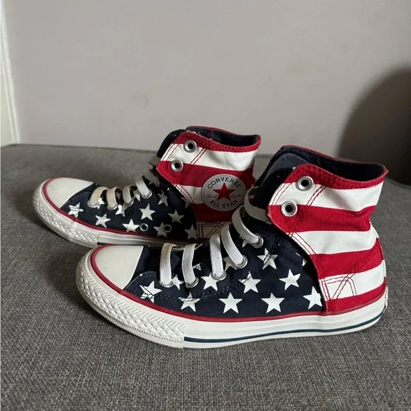 Converse Kids' Star-Spangled High-Tops - Navy, Red, and White - Picture 1 of 5